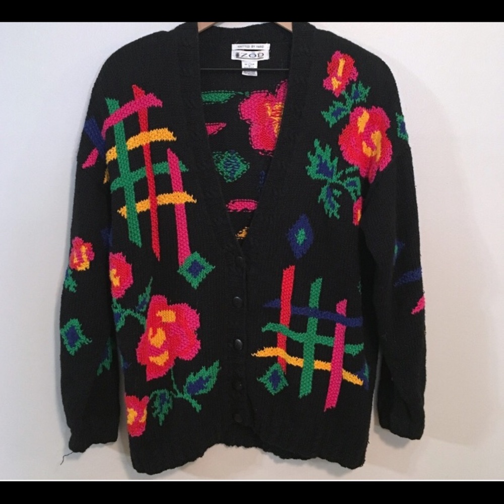 Retro hand knitted Izod sweater